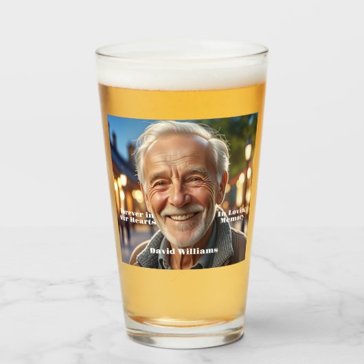 Minimalist 1 speciale foto viering van het leven glas (Voorkant gevuld)