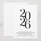 Minimalist 2026 Graduation Party Invitation Kaart (Voorkant / Achterkant)