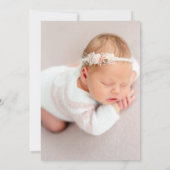 Minimalist 2 foto's Overlay Welkom Geboorte Aankondiging (Achterkant)