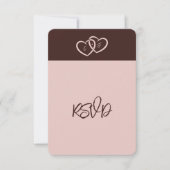 Minimalist 2 Hearts Red en Pink RSVP-kaart Kaart (Voorkant)