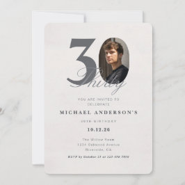 Minimalist 30th Year Birthday Invitation Kaart