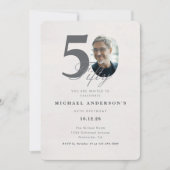 Minimalist 50th Year Birthday Invitation (Devant)
