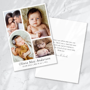 Minimalist 5 Photo Arch Bedankt Geboorte Aankondiging