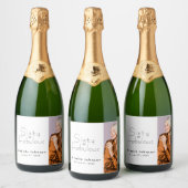 Minimalist 60 & Fabulous 60th Birthday Party Sparkling Wijnetiket (Flessen)