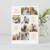 Minimalist 9 Photo Ivory White Wedding Invitation (Debout devant)