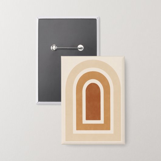 Minimalist Abstract Arch Print - Earth Tones Button (Voorkant / Achterkant)