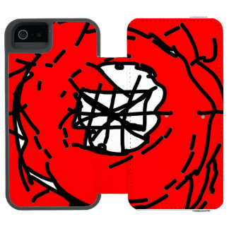 Minimalist Abstract Circular Expressionism in Red 