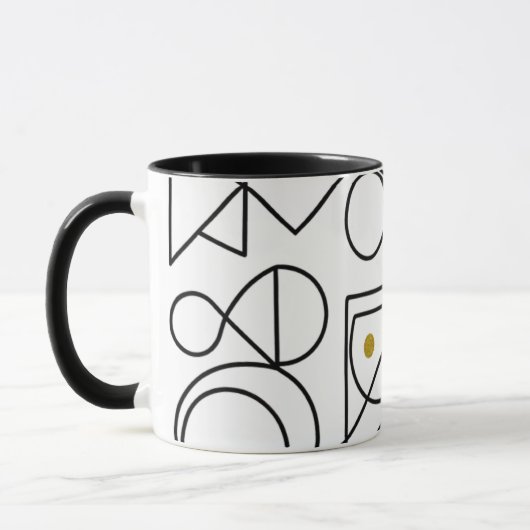 Minimalist Abstract Geometric Line Art Mug Mok (Links)