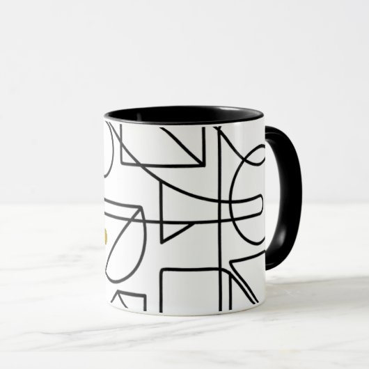 Minimalist Abstract Geometric Line Art Mug Mok (Voorkant rechts)