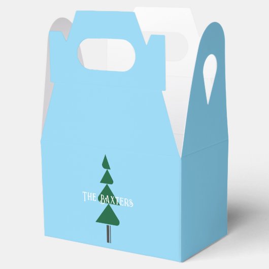 Minimalist Abstract Green Chic Christmas Tree Bedankdoosjes (Geopend)