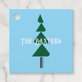 Minimalist Abstract Green Chic Christmas Tree Bedankjes Labels