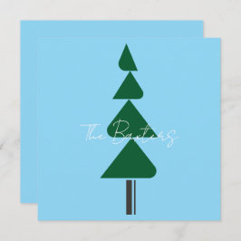 Minimalist Abstract Green Chic Christmas Tree Bedankkaart
