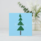 Minimalist Abstract Green Chic Christmas Tree Bedankkaart (Staand voorkant)