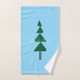 Minimalist Abstract Green Chic Christmas Tree Handdoek