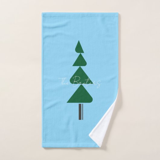 Minimalist Abstract Green Chic Christmas Tree Handdoek (Handdoek)