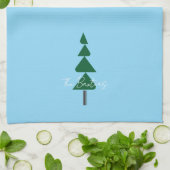 Minimalist Abstract Green Chic Christmas Tree Theedoek (Gevouwen)