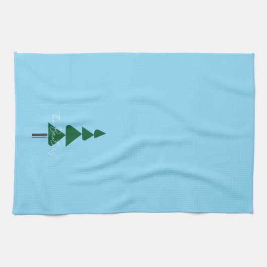 Minimalist Abstract Green Chic Christmas Tree Theedoek (Horizontaal)