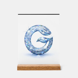 Minimalist Abstract Letter G  Acryl Bord