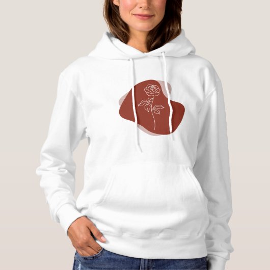 Minimalist Abstract Rose Line Art Hoodie (Voorkant)