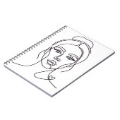 Minimalist Abstract Woman Face Line Art Notebook Notitieboek (Linkerzijde)