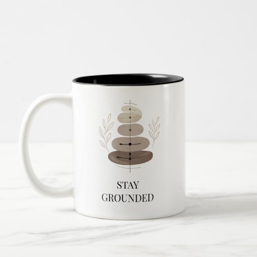 Minimalist Acupuncture Mug Stay Grounded coffee  (Gauche)