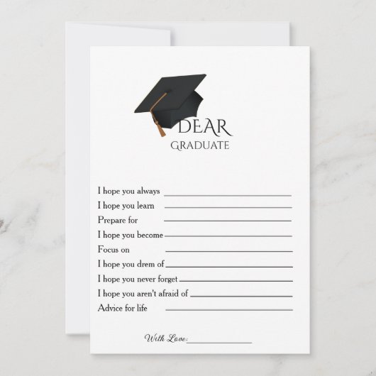 Minimalist Advices afstudeerfeest spel Kaart (Voorkant)