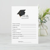 Minimalist Advices afstudeerfeest spel Kaart (Staand voorkant)