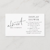 Minimalist Almost Mrs Display Shower Informatiekaartje (Voorkant)