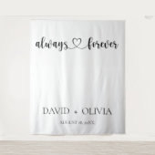 Minimalist Always & Forever Wedding Backdrop Wandkleed (Voorkant)