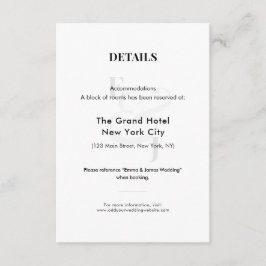 Minimalist Ampersand Wedding | Accommodation |  Save The Date