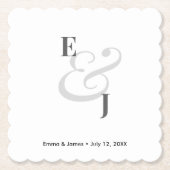 Minimalist Ampersand Wedding | Cocktail Kartonnen Onderzetters (Voorkant)