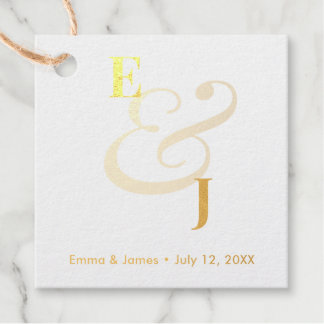 Minimalist Ampersand Wedding | Gold Bedankjes Labels