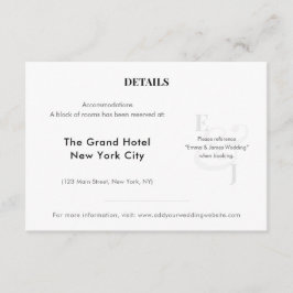 Minimalist Ampersand Wedding | Hotel | QR Code Informatiekaartje