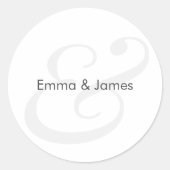 Minimalist Ampersand Wedding | Monogram Envelope Ronde Sticker (Voorkant)