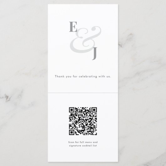Minimalist Ampersand Wedding | QR Code | Elegant Menu (Achterkant)