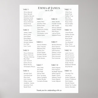 Minimalist Ampersand Wedding | Seating Chart 14 Poster