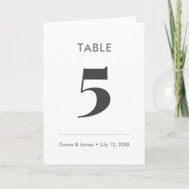 Minimalist Ampersand Wedding | Table Number Folded Kaart