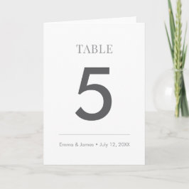 Minimalist Ampersand Wedding | Table Number Folded Kaart