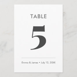 Minimalist Ampersand Wedding | Table Number Kaart