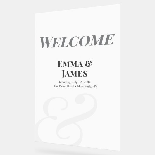 Minimalist Ampersand Wedding | Welcome Sign (Angle)