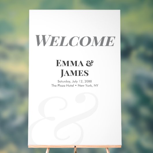 Minimalist Ampersand Wedding | Welcome Sign (Neutre)