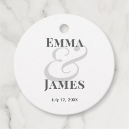 Minimalist Ampersand Wedding | with Names & Date } Bedankjes Labels