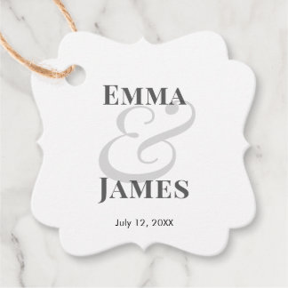 Minimalist Ampersand Wedding | with Names & Date } Bedankjes Labels