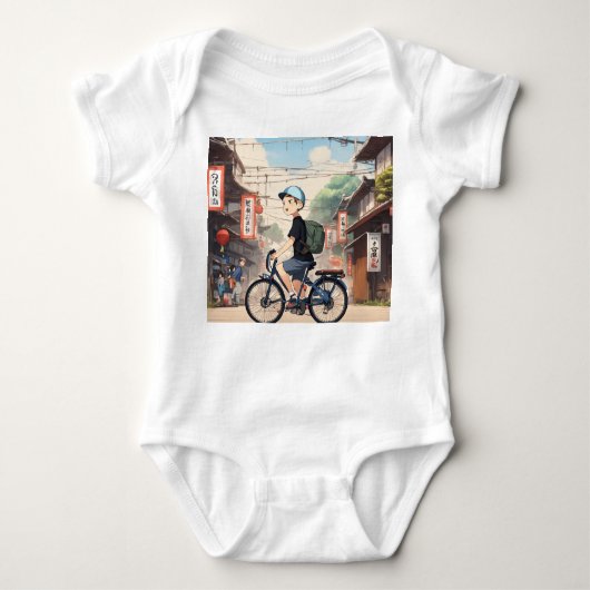 Minimalist Anime-Inspired Baby Gift Romper (Voorkant)