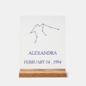Minimalist Aquarius Constellation Acrylic Sign - P (Recto)
