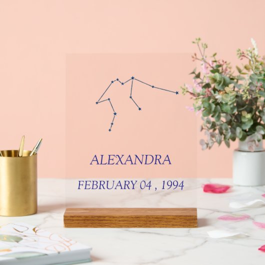 Minimalist Aquarius Constellation Acrylic Sign - P (Mariage)