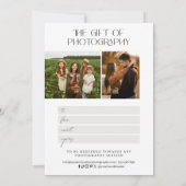 Minimalist Arch Fotofotografie Cadeaubon (Achterkant)