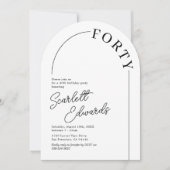 Minimalist Arch Volwassen 40ste verjaardag Kaart (Voorkant)