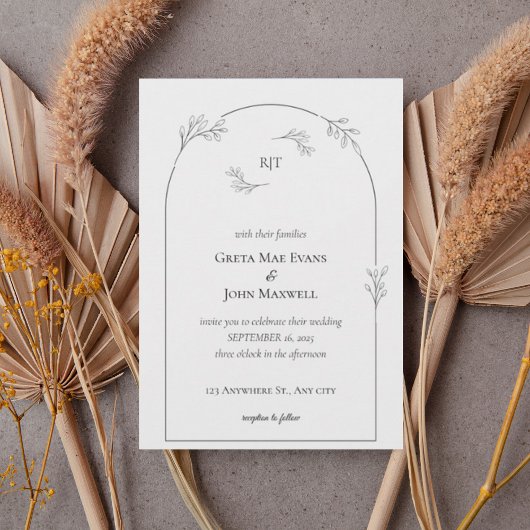 Minimalist Arch Wedding Invitation