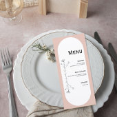 Minimalist Arch Wedding Menu Card